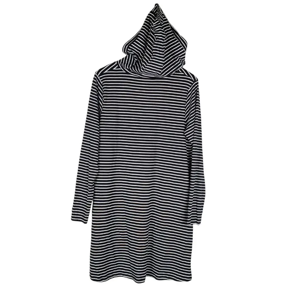 NEW Coolibar Catalina Beach Cover-Up Dress L Striped Pockets UPF 50+ Long Sleeve